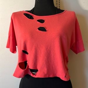 Victoria's Secret Chopped Crop -Dark Pink Size Small